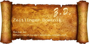 Zeitlinger Dominik névjegykártya
